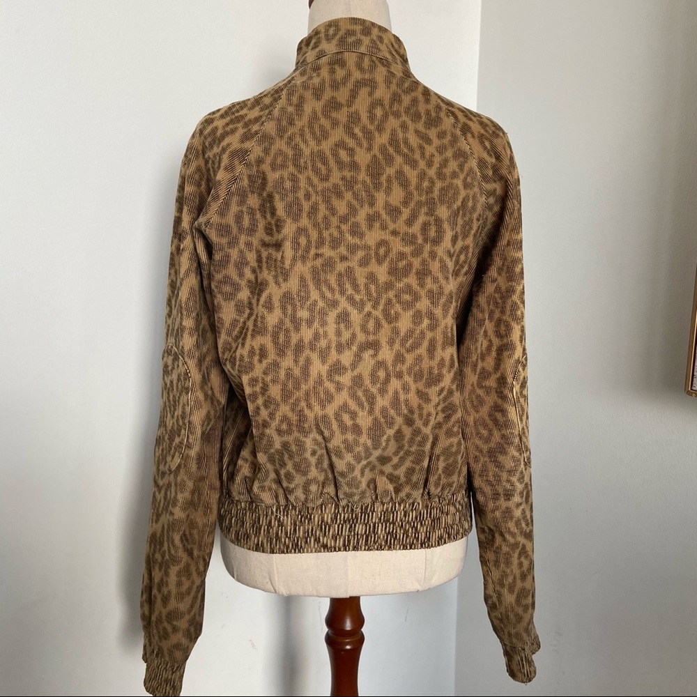 Stussy ladies 12 leopard biker military jacket Y2K - Picture 10 of 12